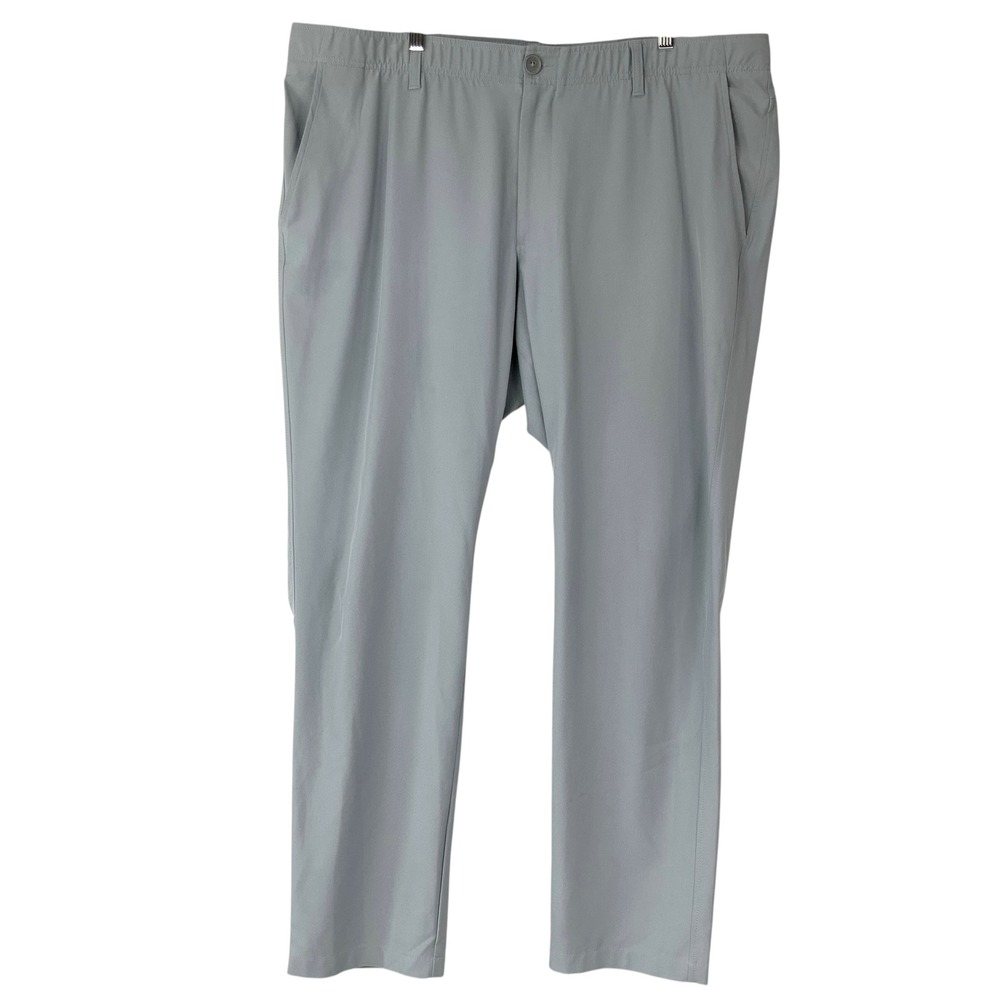 Under Armour Gray Performance Golf Pants 44/32 Button Zip Fly Flat Front Stretch